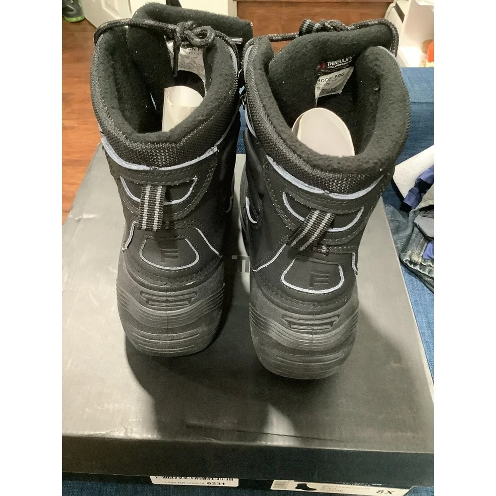 London Fog Winter Boots Mens Size 8K Breckenridge Insulated Fleece Lined Black